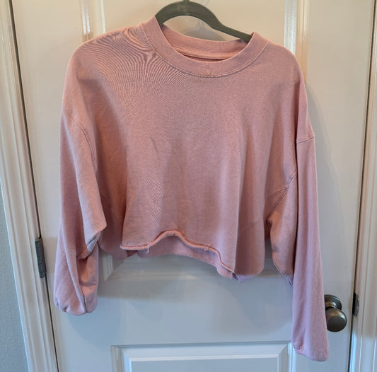 Reflex Cropped Crewneck Sweatshirt Women’s Size Large Dusty Pink