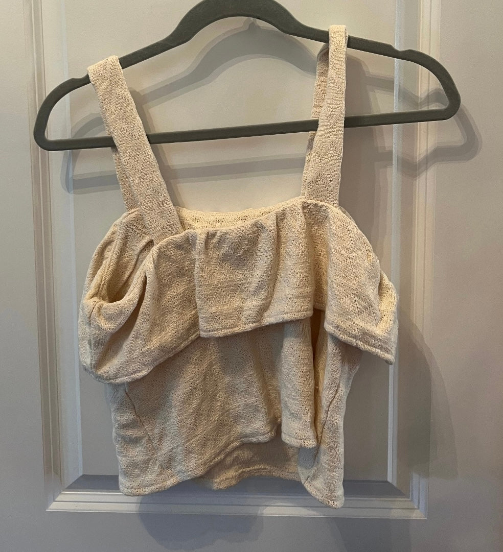 Madewell Cropped Tank Women’s Size 4-6 Small Cream