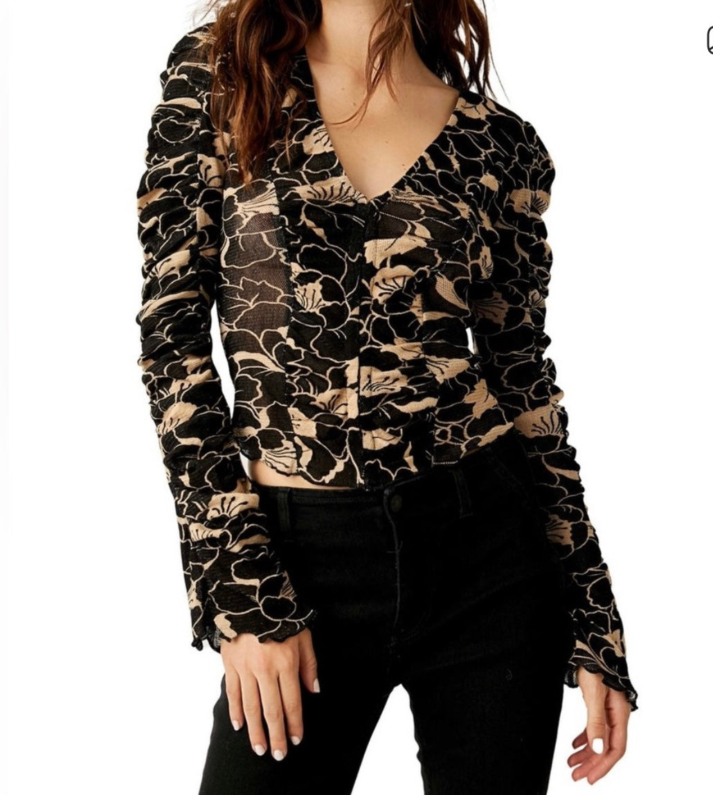 Free People Through The Meadow
Mesh Top Women's XS Black