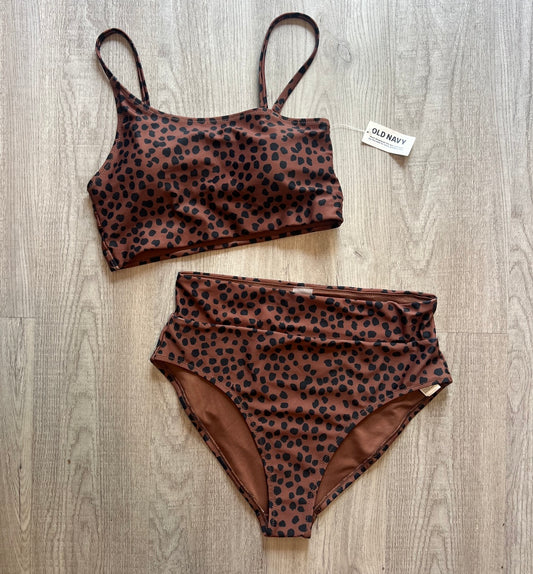 Old Navy Spotted Print High Rise Bikini Women’s Size Medium Brown