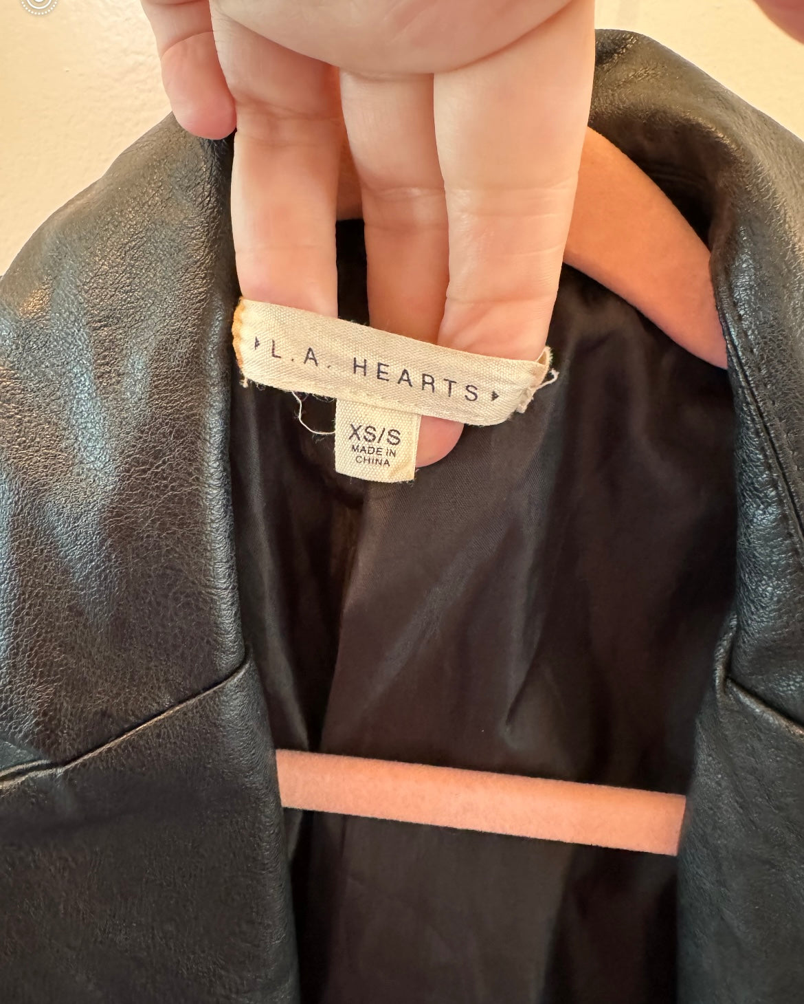 LA Hearts Faux Leather Jacket Women’s Size XS/S Black