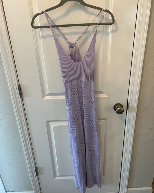 Kittenish Strappy Knit Maxi Dress Women’s Size Small Lilac