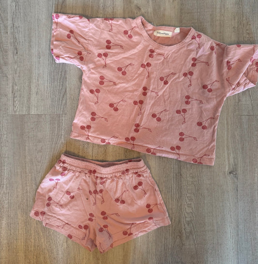 Indy & Pippa Matching Set Toddler Girl Size 3T Pink Cherries