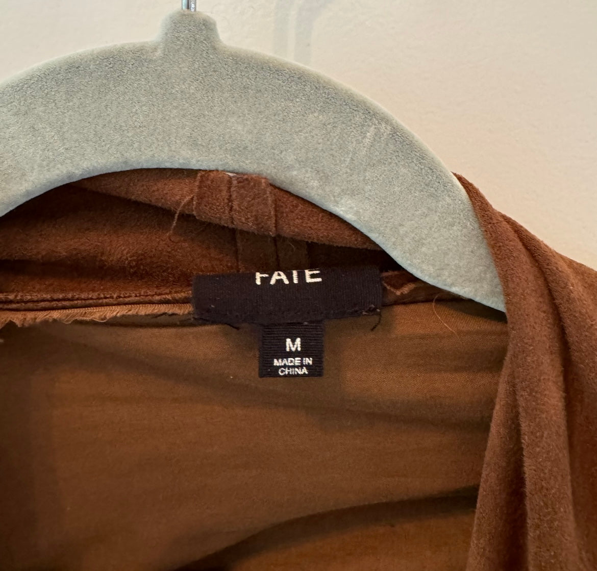 Fate Faux Suede Full Zip Jacket Women’s Size Medium Brown