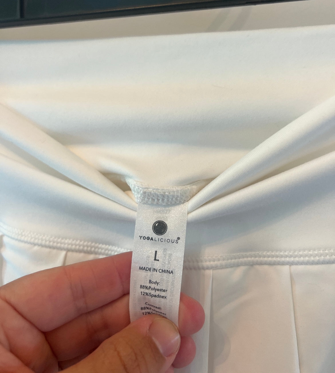 Yogalicious Pleated Active Skirt Women’s Size Large White
