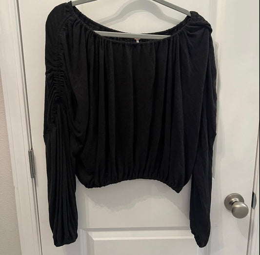 Free People Peasant Top Women’s Size Medium 8-10 Black