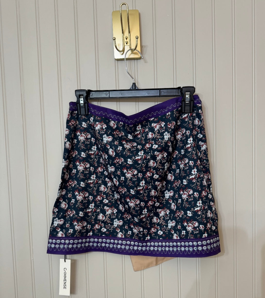 Commense Asymmetric Floral Printed Mini Skirt Women’s Medium NWT