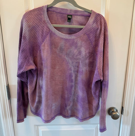 Wild Fable Tie Dye Waffle Knit Top Women’s Size Large Purple