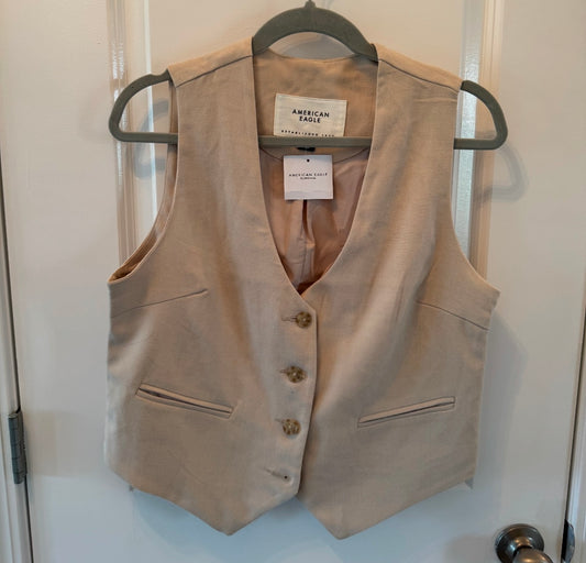 American Eagle Vest Women’s Medium Tan NWT