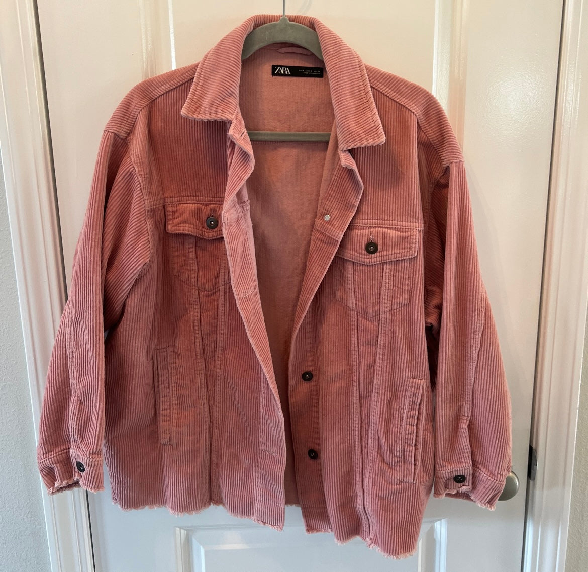 Zara Corduroy Shacket Women’s Size Small Blush