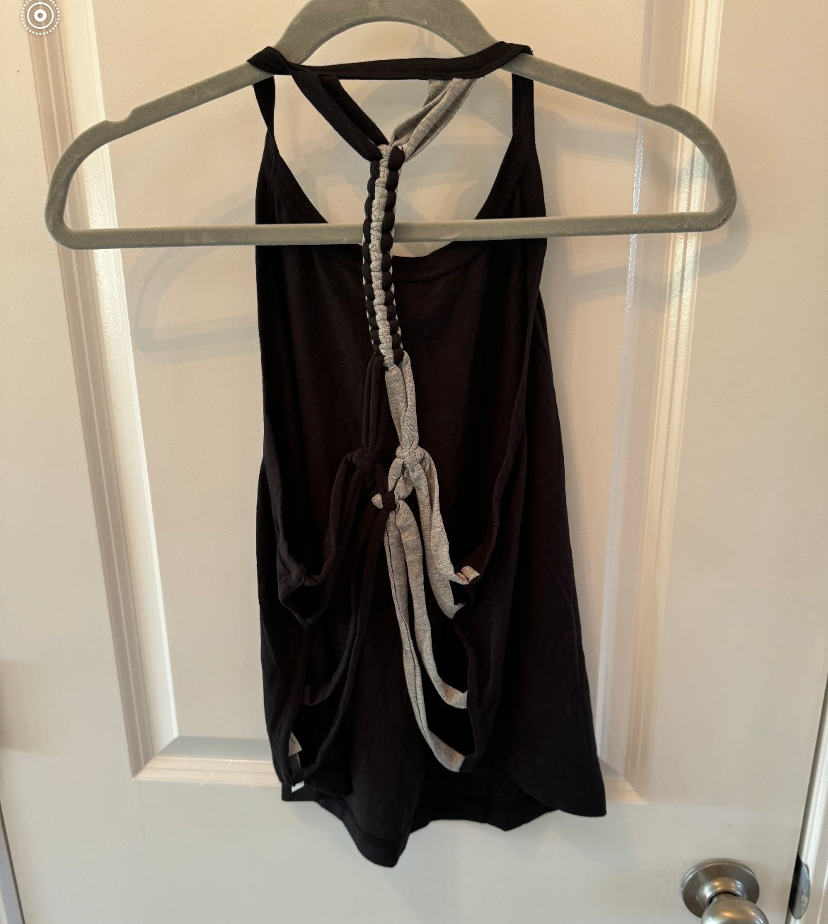 Free People FP Movement Racer Back Braided Strap Loose Fit Tank Women’s Size Small Black