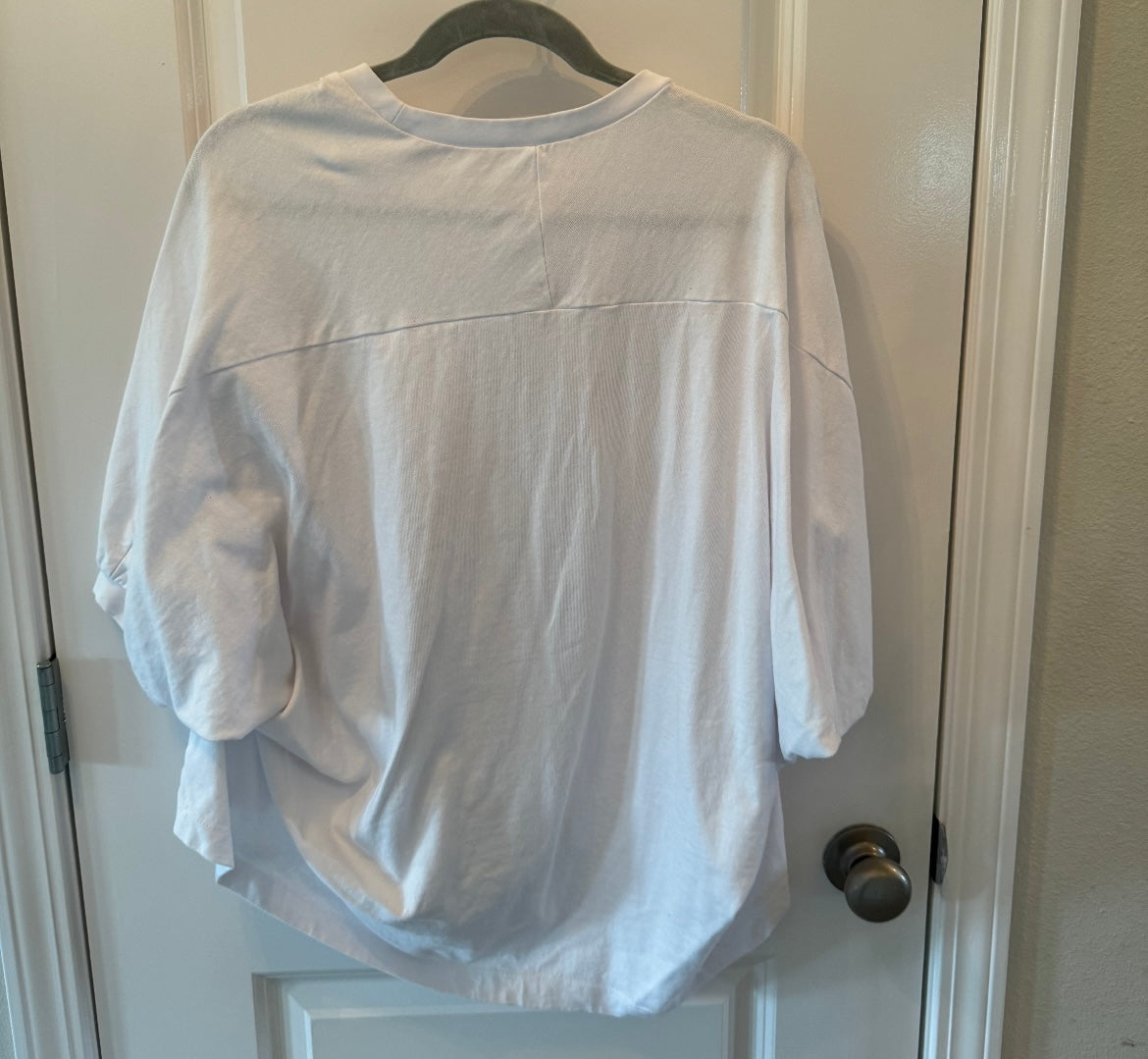 Zara Short Sleeve Boyfriend Fit Top Women’s Size Large Solid White