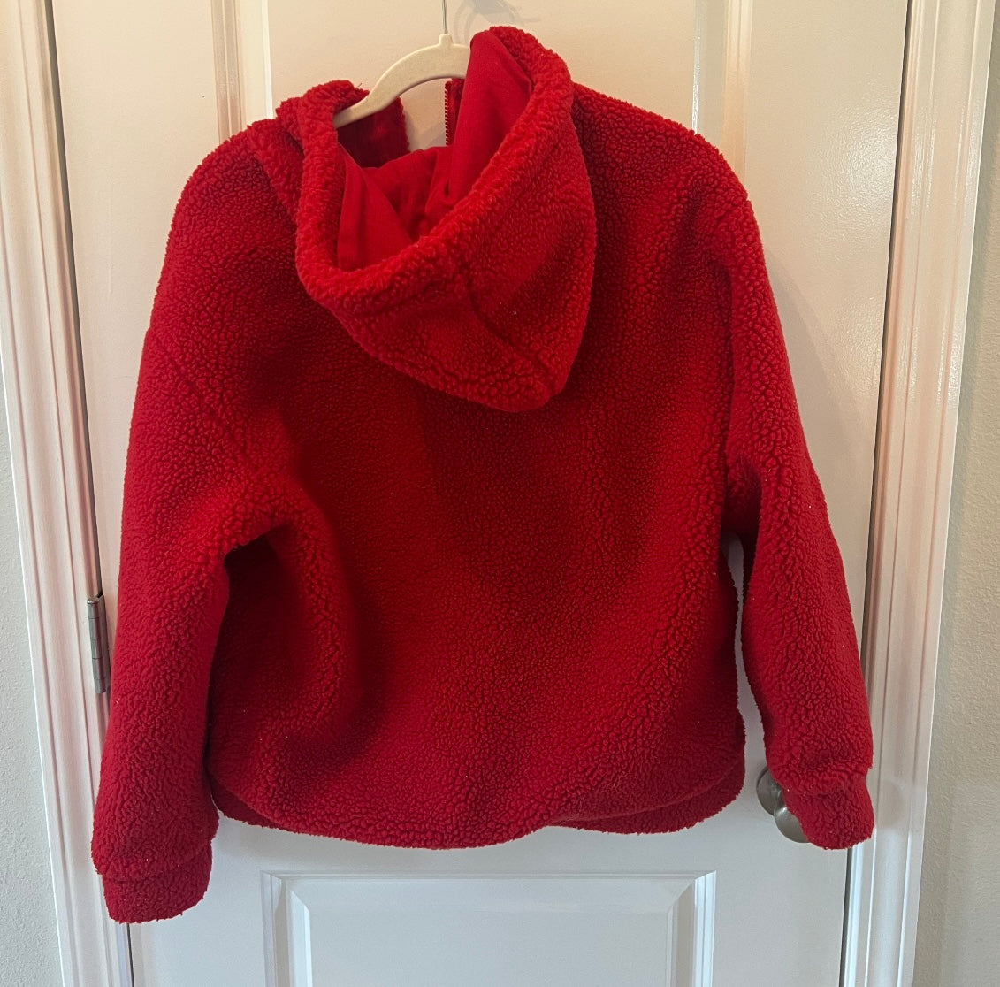 Fabletics Lotta Cocoon Zip Hoodie Nubby Fleece Full Zip Jacket Women’s Size Small Red