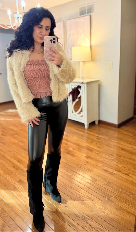 Ruffle Top Sheer Sleeves Women’s Large Mauve