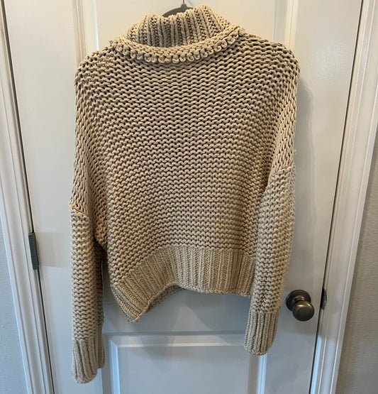 Free People Loose Knit Chunky Sweater Women’s Size Small Linen