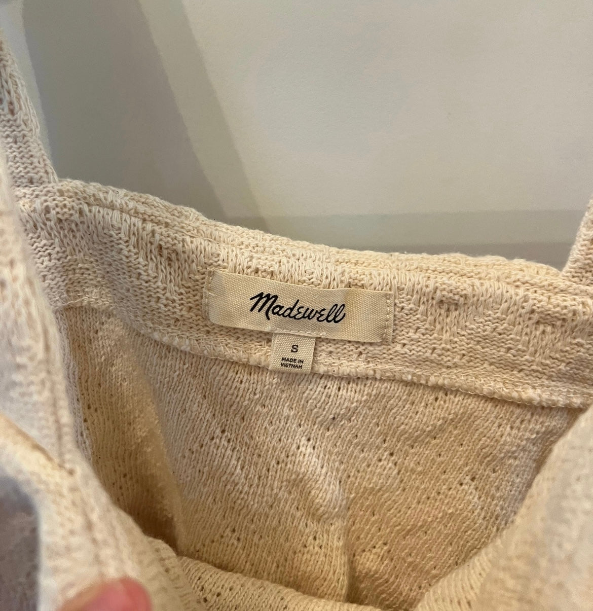 Madewell Cropped Tank Women’s Size 4-6 Small Cream