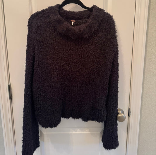 Free People Fuzzy Sweater Women’s XL Black