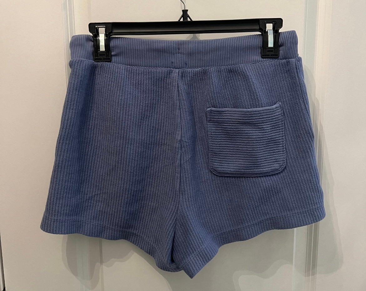 Aerie Ribbed Drawstring Shorts Women’s Size Small 4-6 Blue