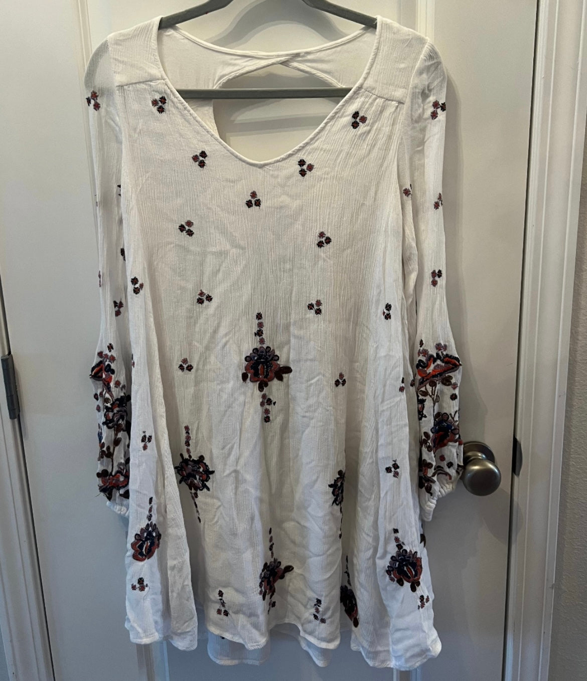 Free People Oxford Embroidered Mini Dress Women’s Size Small White