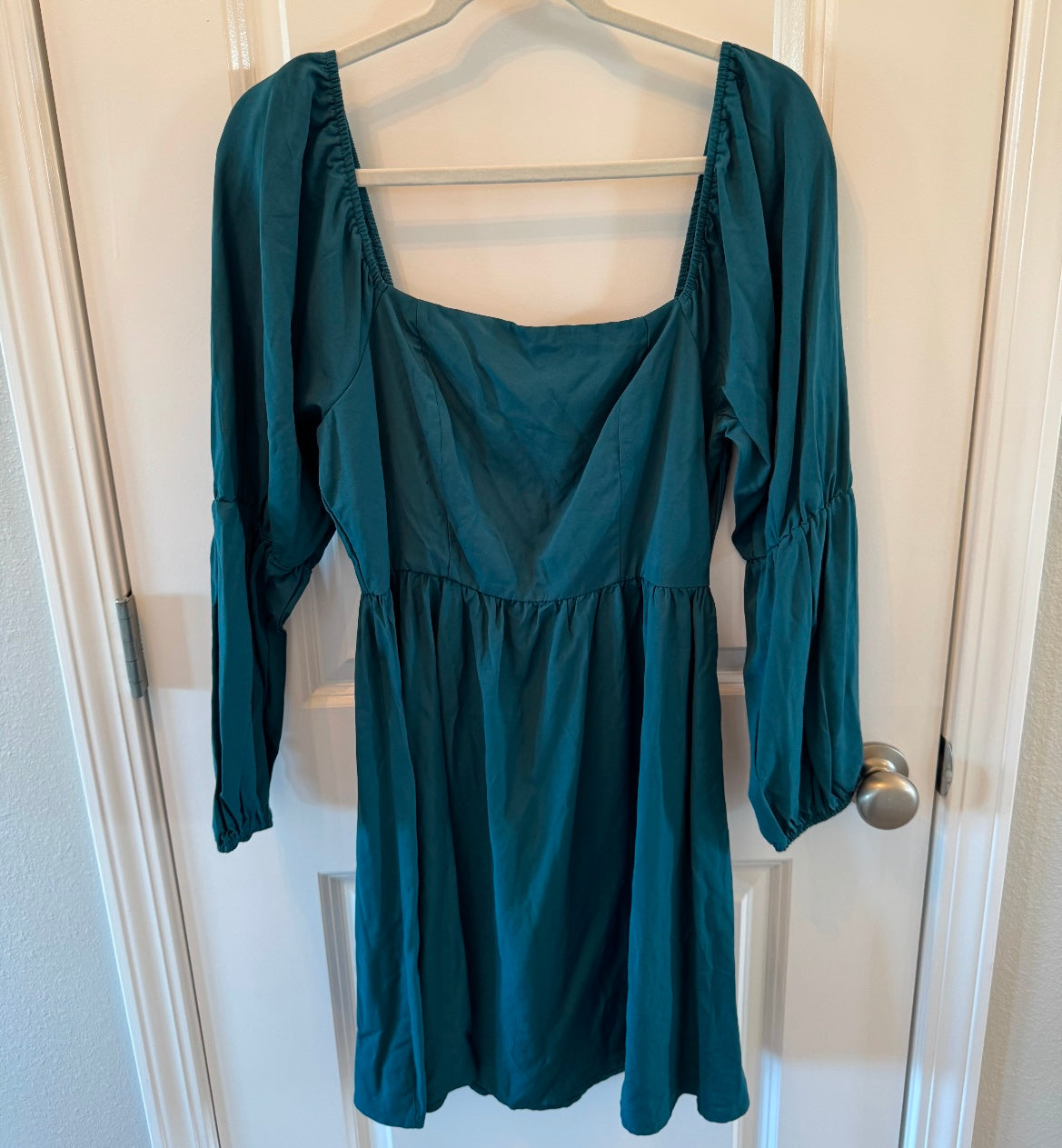 Babydoll Dress Square Neck Women’s Medium Dark Teal NWT