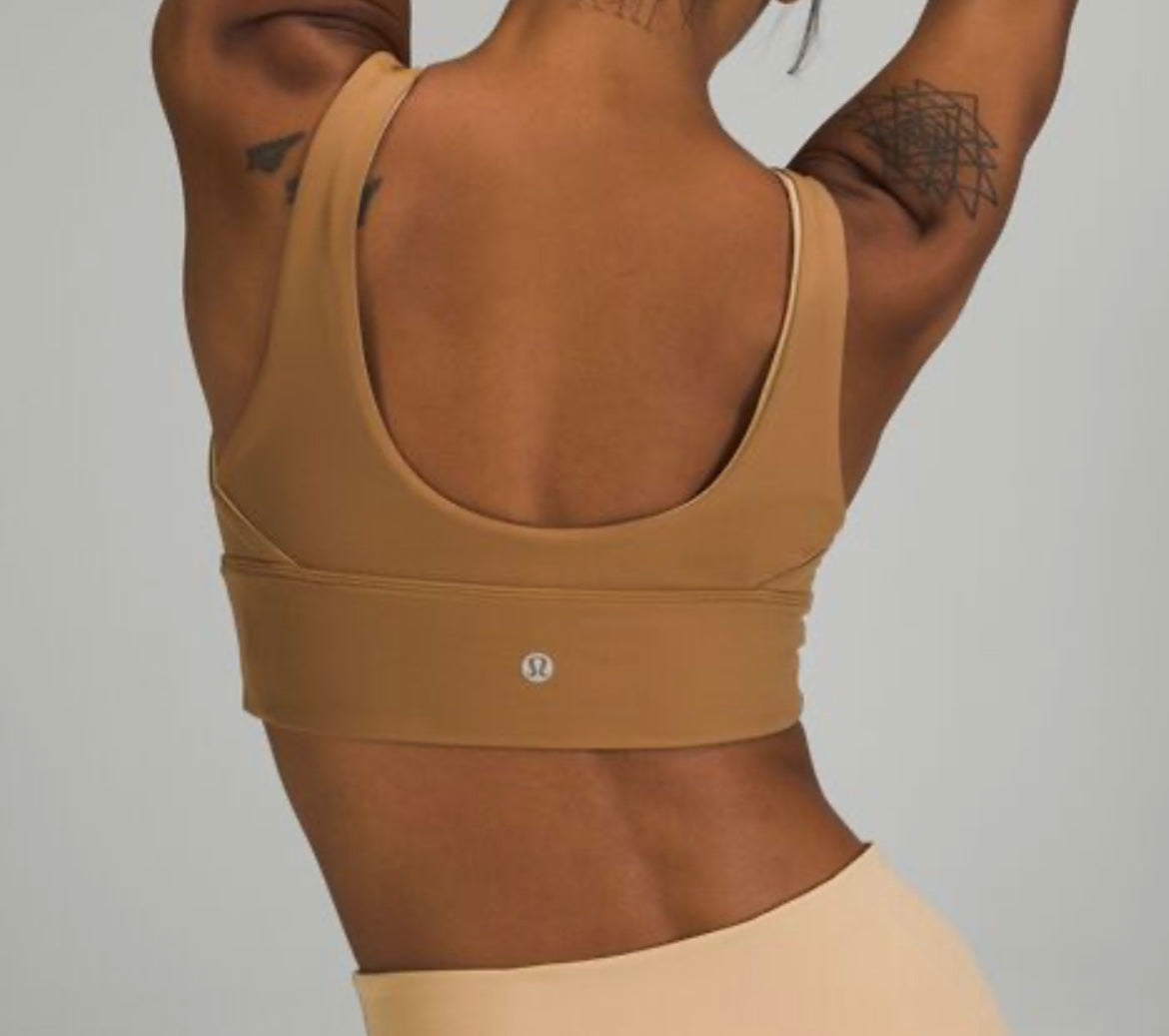 Lululemon Align Reversible Sports Bra Light Support Women’s Size 6 Bold Beige/Pecan Tan