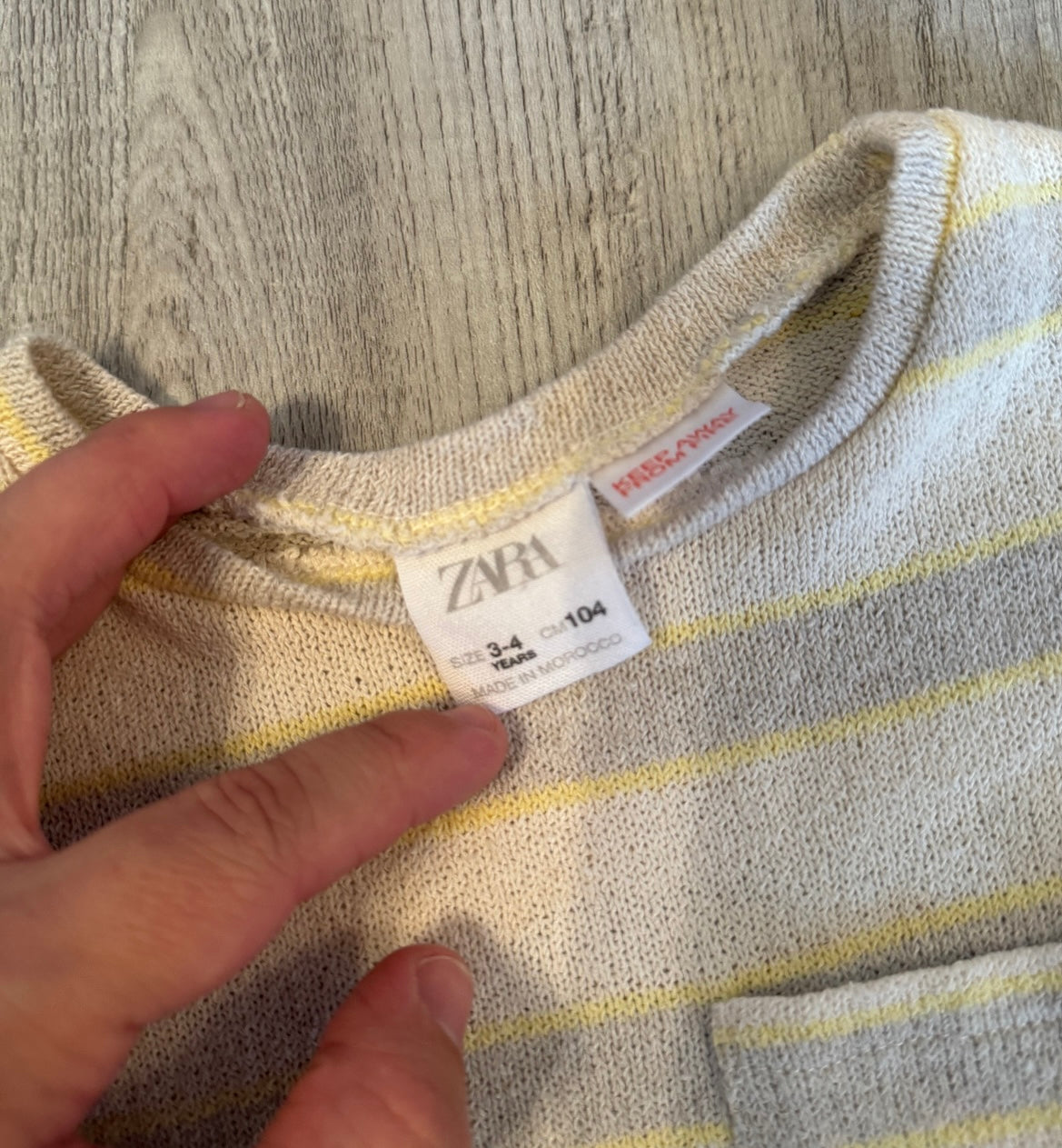 Zara Stripe Knit Matching Set Toddler Girl Size 3-4 Years Gray Yellow