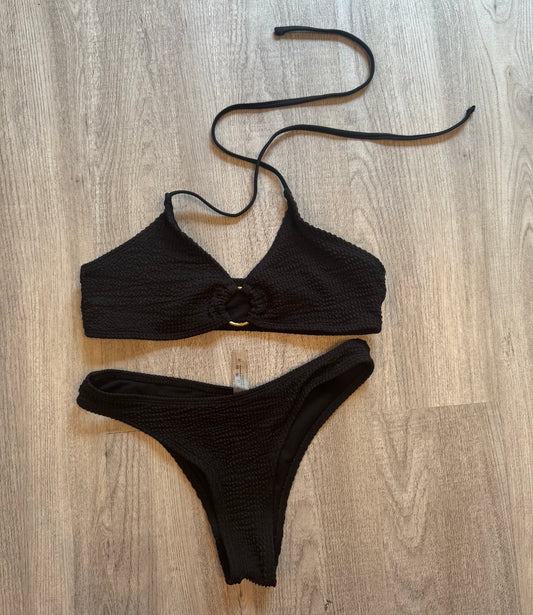 Textured Swimsuit Women’s Medium Black