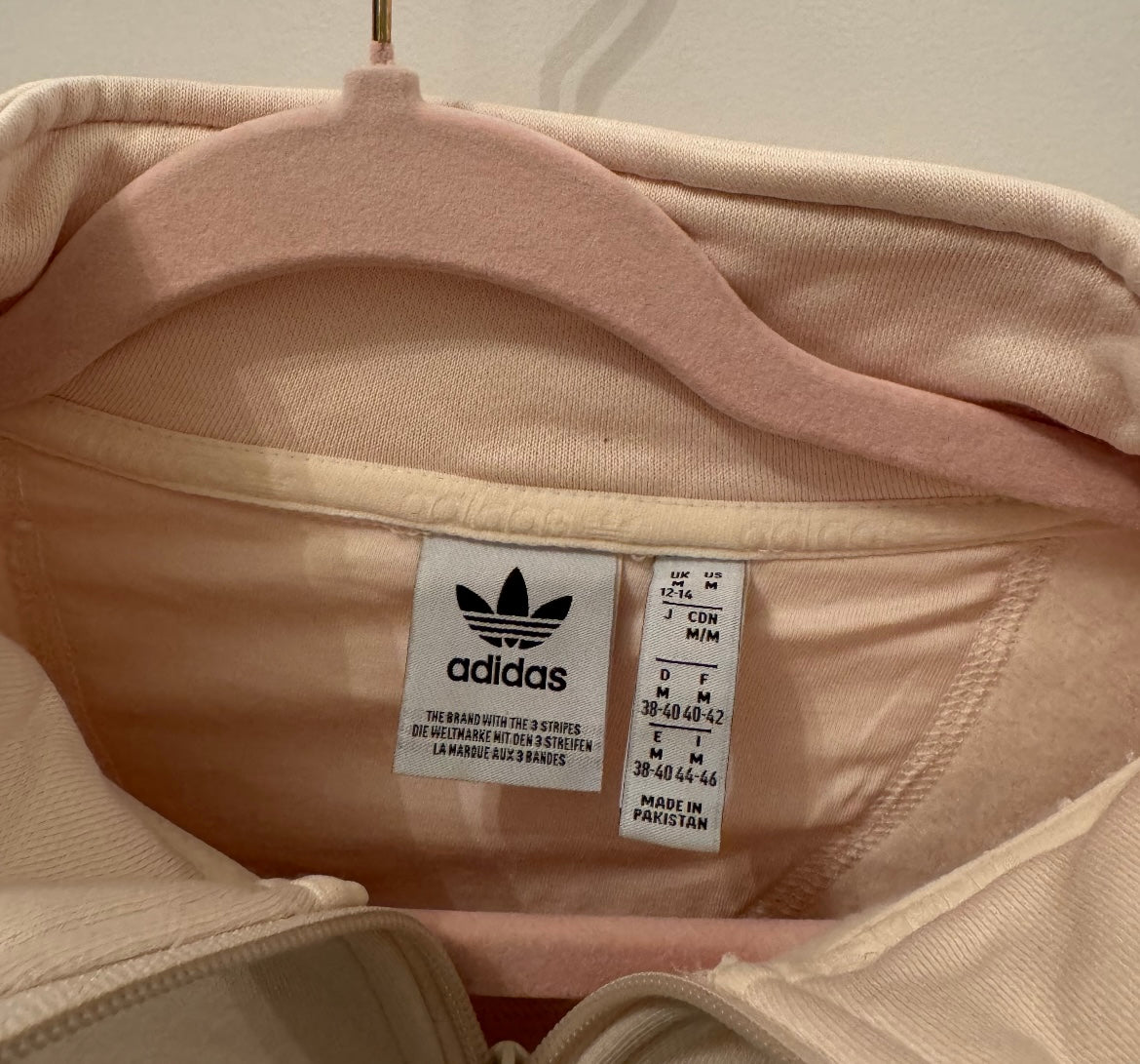 Adidas Quarter Zip Pullover Women’s Medium Cream