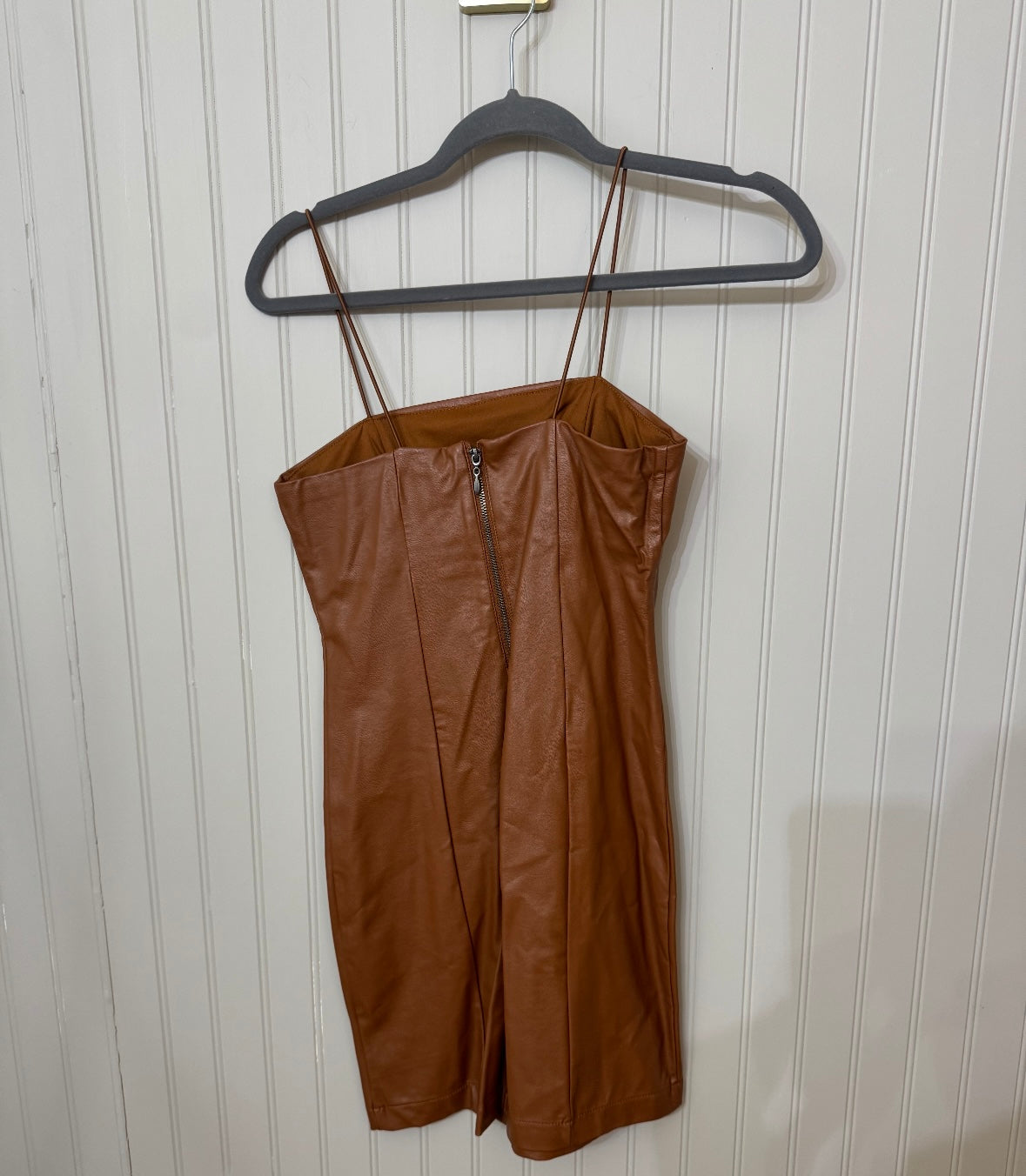 Wild Fable Faux Leather Mini Dress Women’s XS Tan NWT