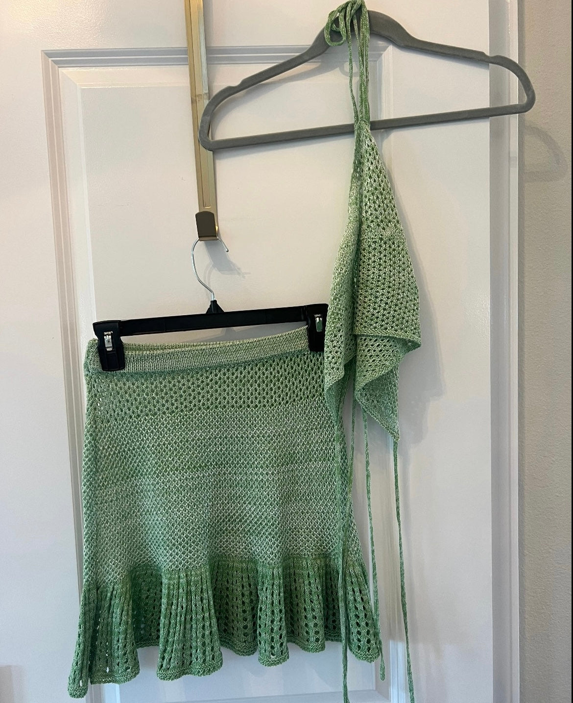 Swim Summer Beach
Halter Crochet Matching Set Women’s Size Small Pastel Green