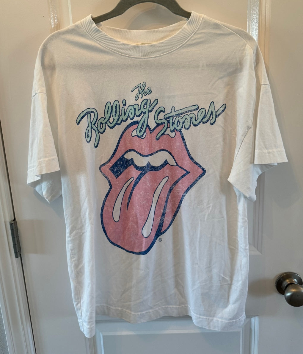 H&M Rolling Stones Band Tee Women’s Small White