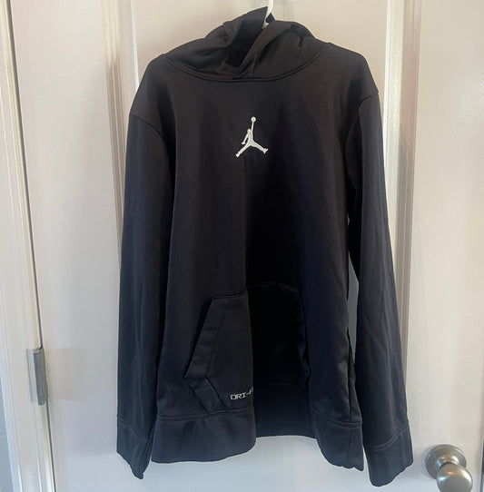 Jordan Embroidered Logo Hoodie Youth Boy’s Size Large Black