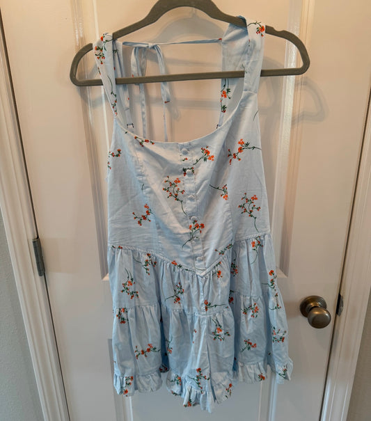 Wild Fable Floral Romper Women’s Medium Blue