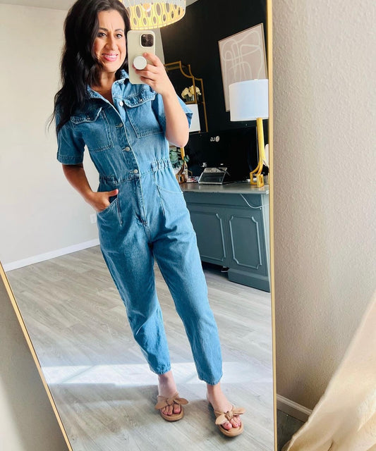 Aura Denim Jumpsuit Women’s Size Medium 8-10