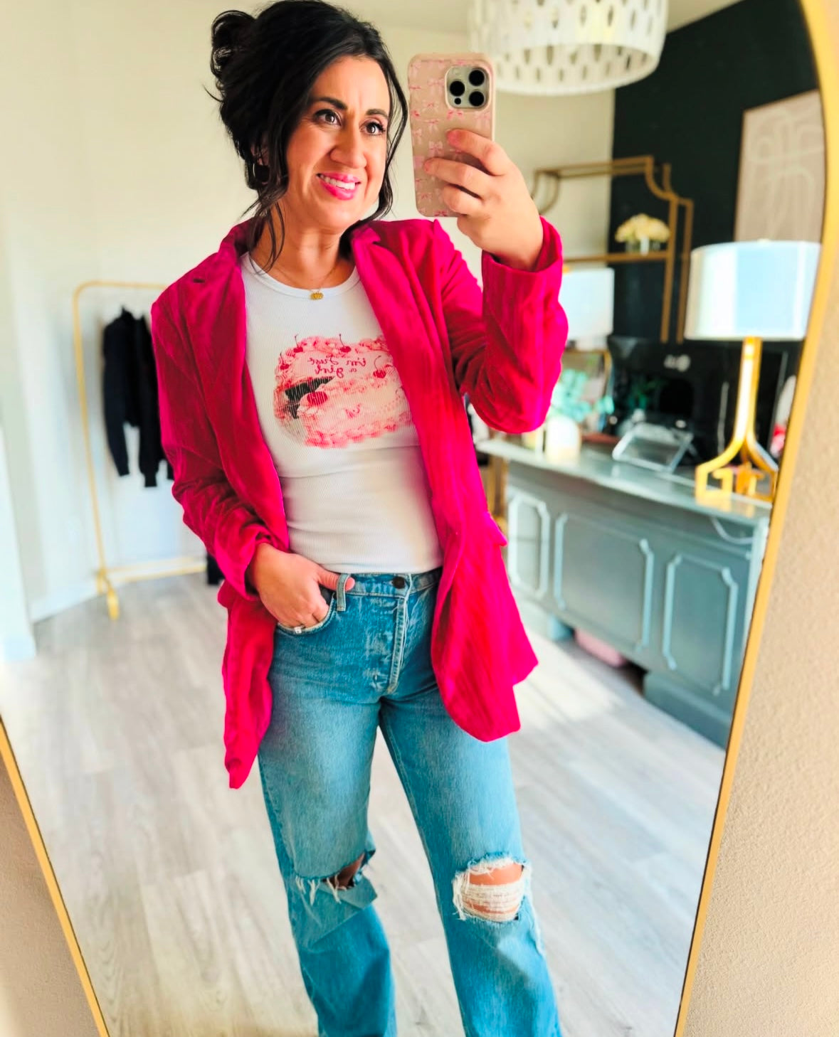 Nasty Gal Velvet Blazer Women’s Size 10 Hot Pink