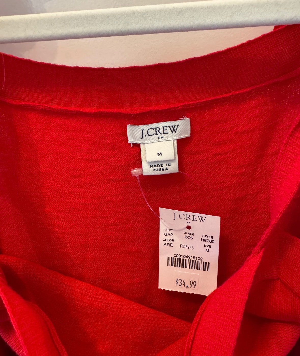 J Crew Cold Shoulder Top Women’s Medium Red NWT