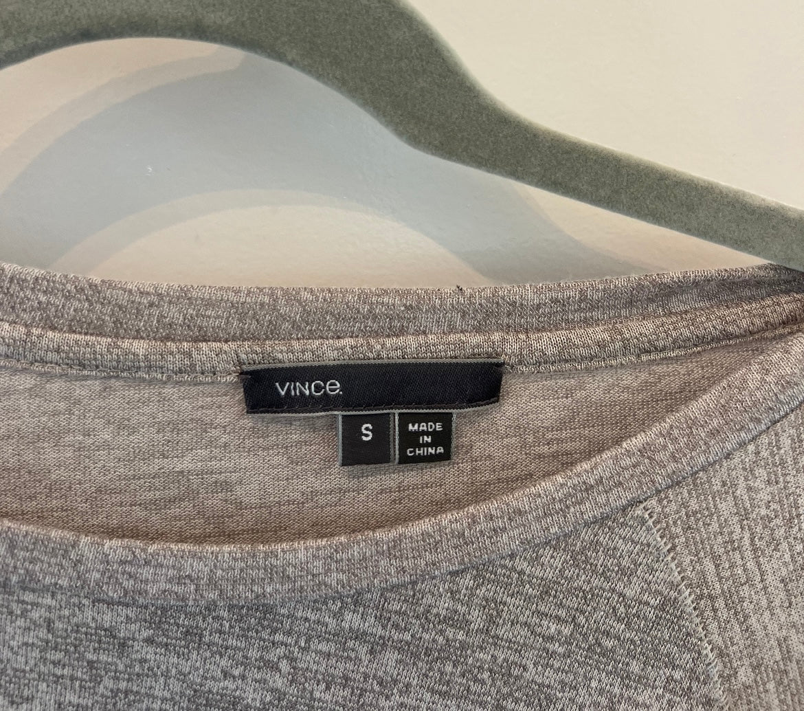 Vince 1/4 Sleeve Top Women’s Size Small Heather Gray