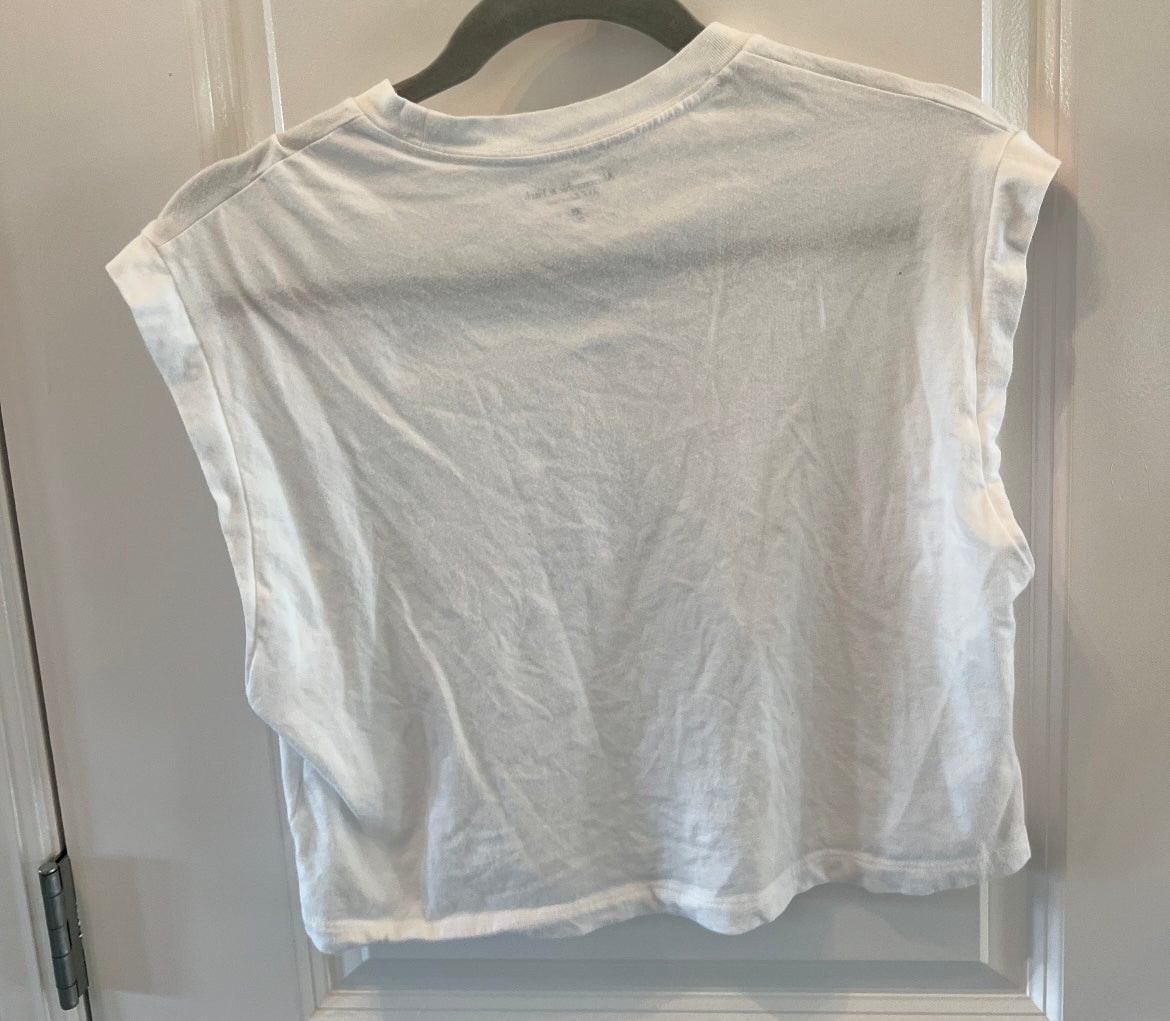 Abercrombie & Fitch Cropped Crewneck Sleeveless Tee Women’s Size XS White