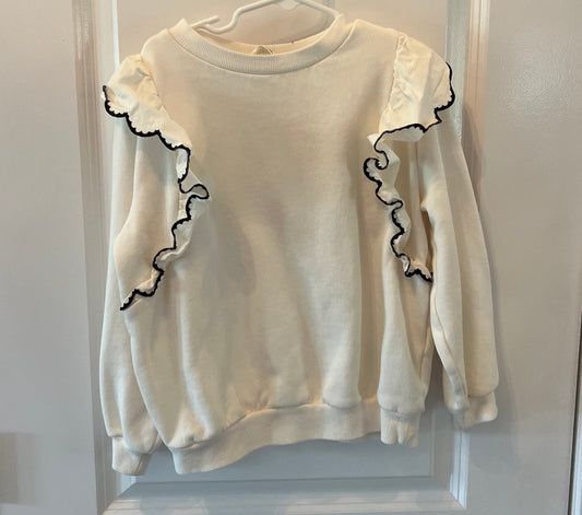 H&M Ruffle Sweater Youth Girl’s Size 6x/7 Cream