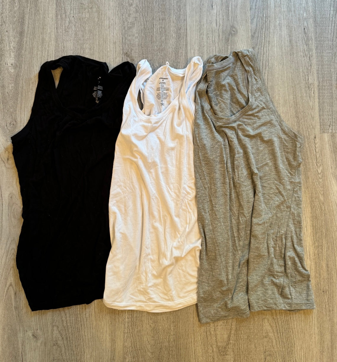 Nordstrom Set of 3 Modal Tanks Women’s Size XS Black White Gray