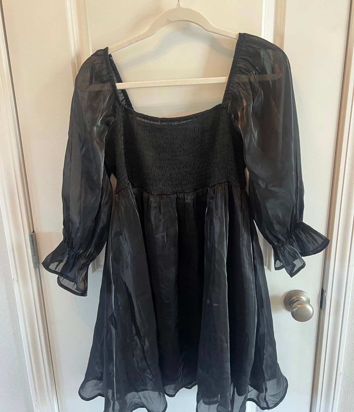Entro Smock Babydoll Dress Women’s Size Medium 8-10 Black