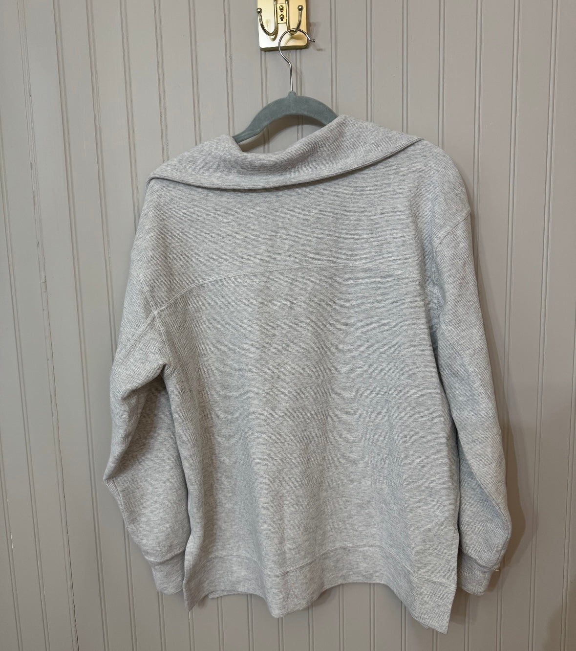 Quarter Zip Pullover Women’s Large Heather Gray