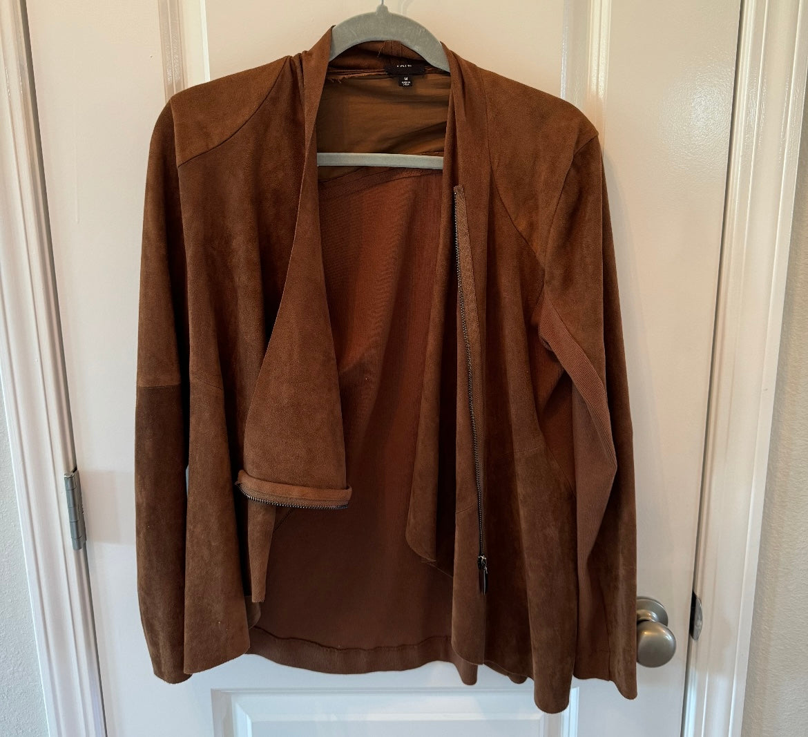 Fate Faux Suede Full Zip Jacket Women’s Size Medium Brown