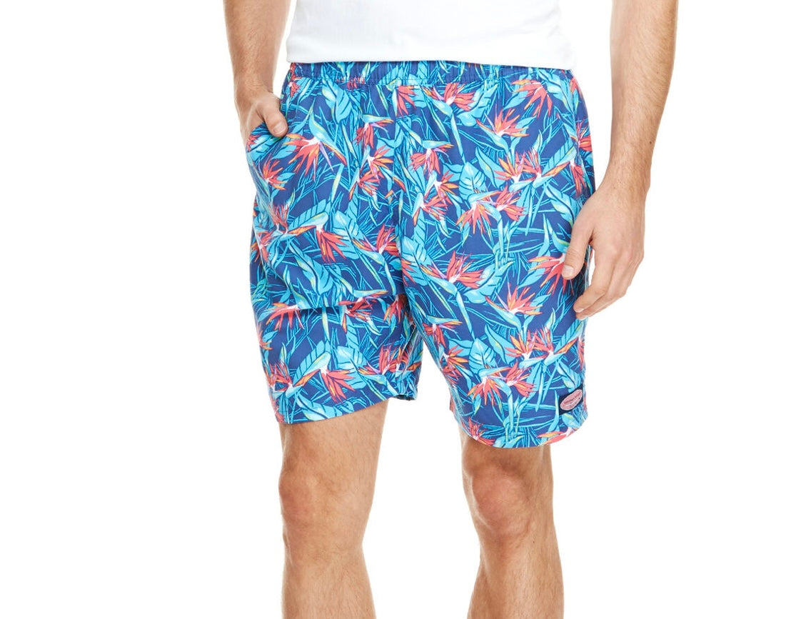 Vineyard Vines Birds Of Paradise Chappy Trunks 7in Inseam Men’s Size Large Blue