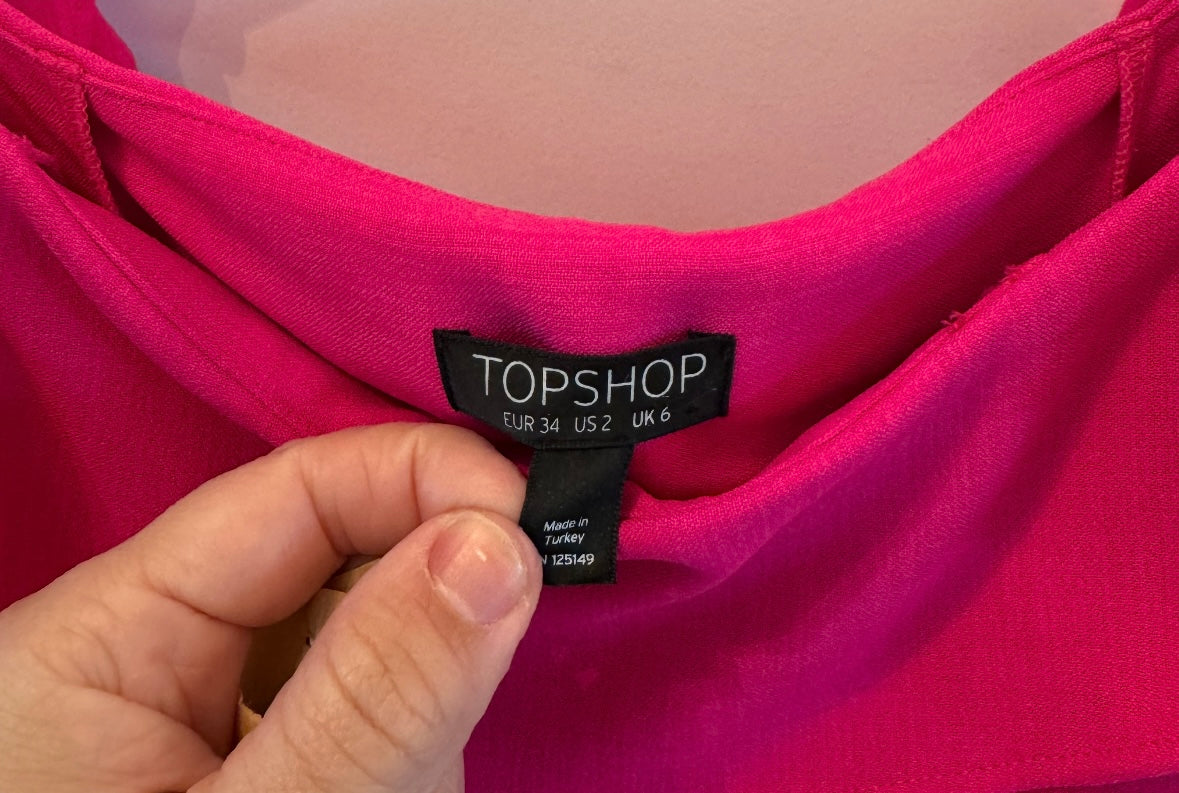 Topshop Ruffle Dress Women’s Size 2 Pink