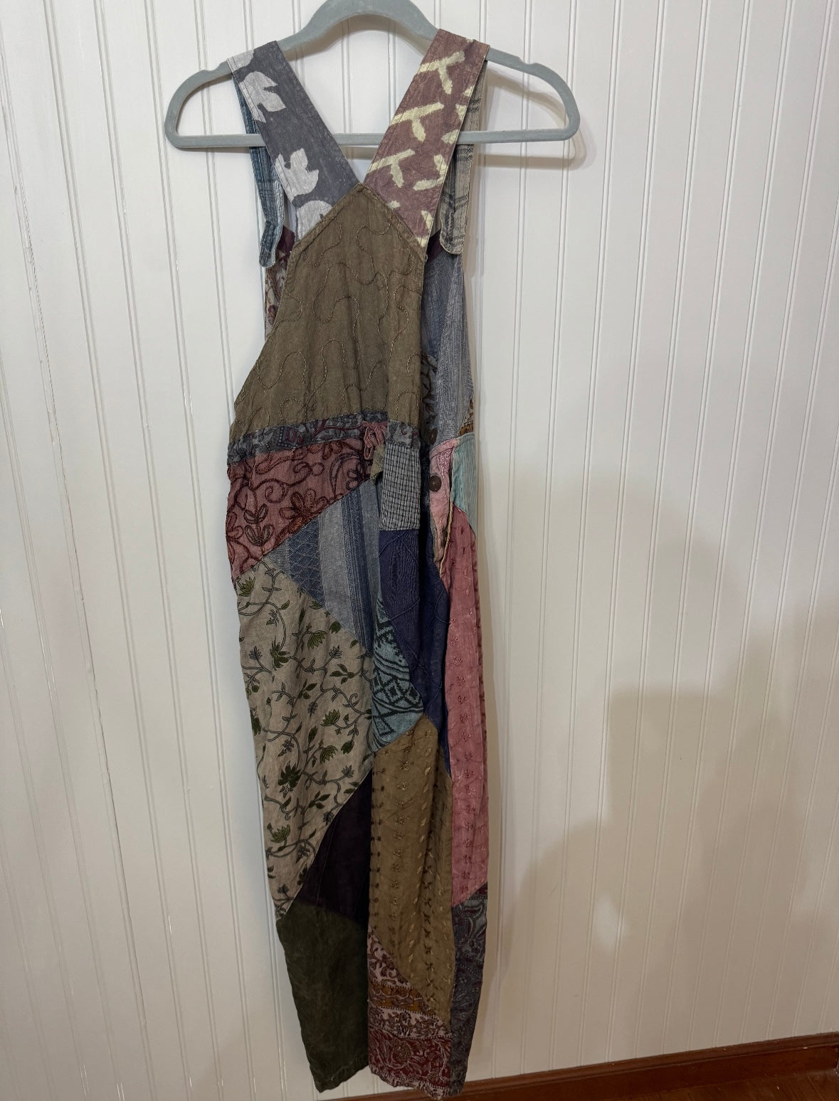 Sacred Threads Patchwork Overalls Women’s Large
