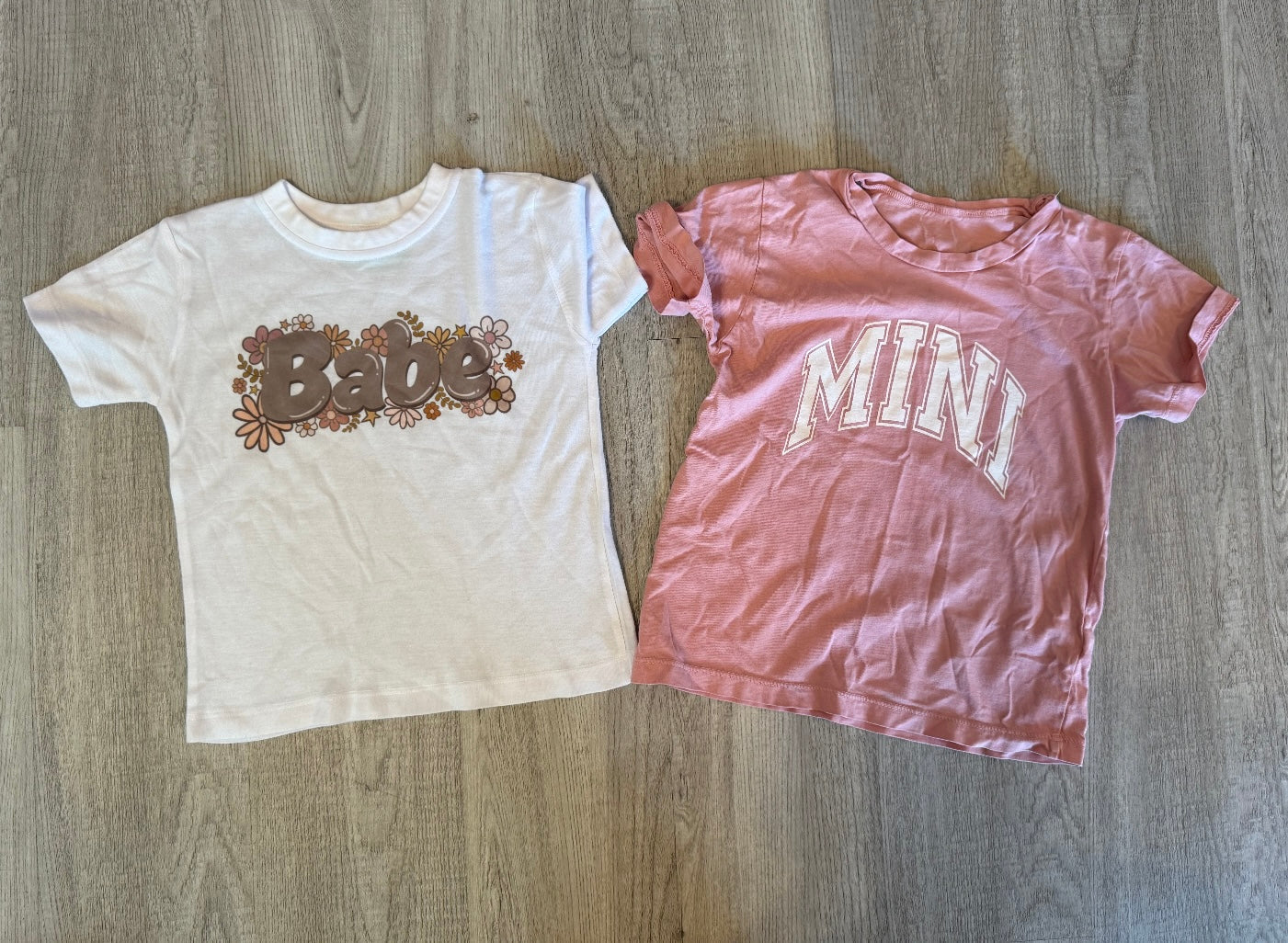 Set of 2 Graphic Tees Toddler Girls Size 4T White Pink