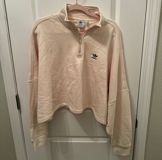 Adidas Quarter Zip Pullover Women’s Medium Cream