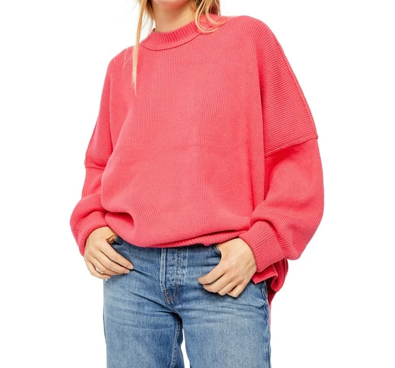 Free People Easy Street Sweater Women’s Medium Hot Pink