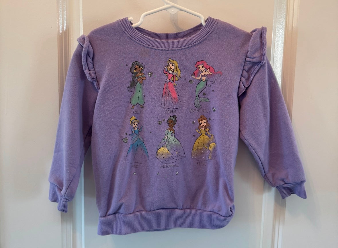 Disney Princess Sweatshirt Toddler Size 3T Purple